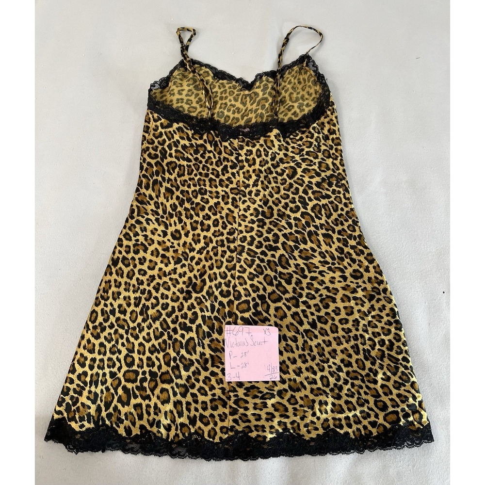 Victoria's Secret Womens Nightgown Babydoll Sz XS Leopard Print Lace - Picture 10 of 11
